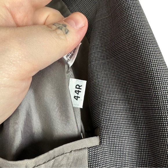 Hart Schaffner & Marx Berk’s Norwin Crosshatch Lined Sports Coat Blazer Gray 44R - Picture 9 of 13